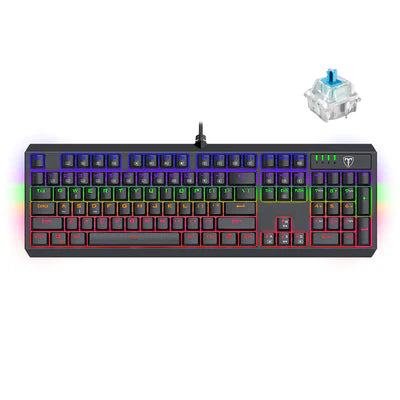 T-Dagger Pavones TGK319 -BL 104-Key Entry Level Wired Mechanical Keyboard With Side Light Effects (Blue Switch) (T-TGK319)