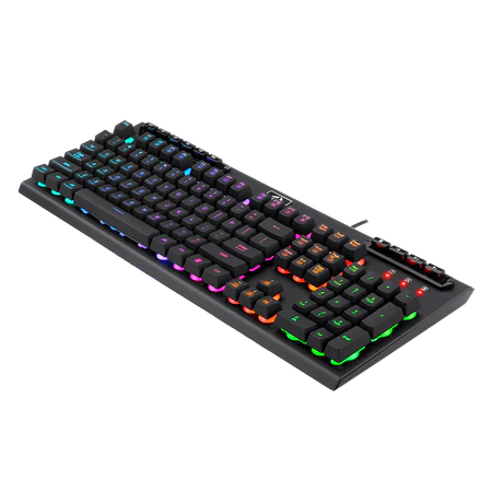 Redragon K513 RGB Membrane Gaming Keyboard, Standard 104 Keys Linear Mechanical-Feel Keyboard w/ 5 Extra On-Board Macro G Keys, Dedicated Media Control, Solid Metal Top Case