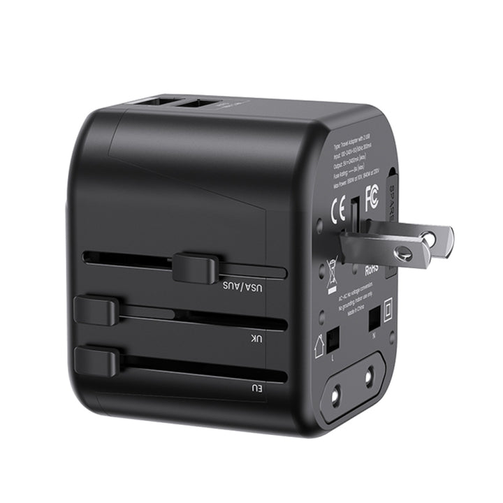 USAMS US-CC173 T55 12W Universal Multi Plug Travel Charger(Black)