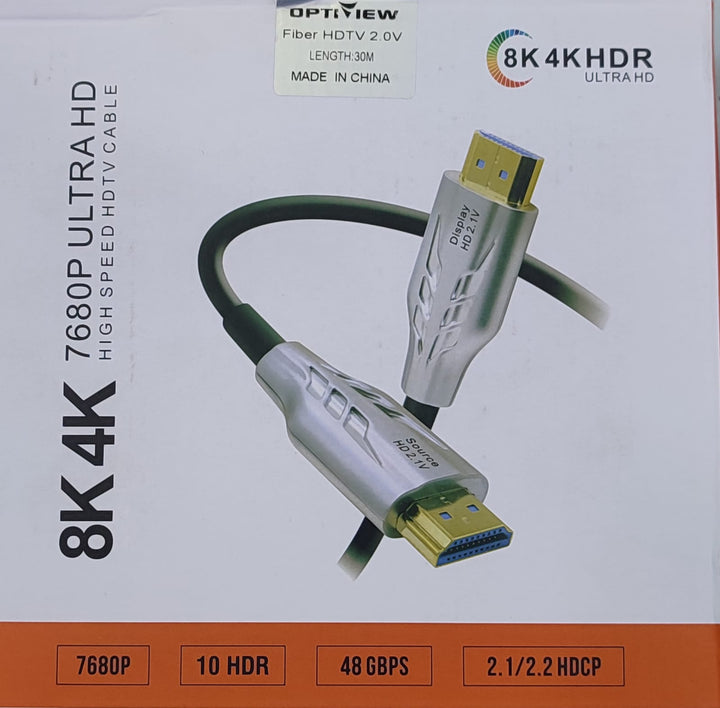 Optiview HDMI 4K ACTIVE OPTICAL CABLE - 2.1 V ( AOC ) WITH BOX 30m