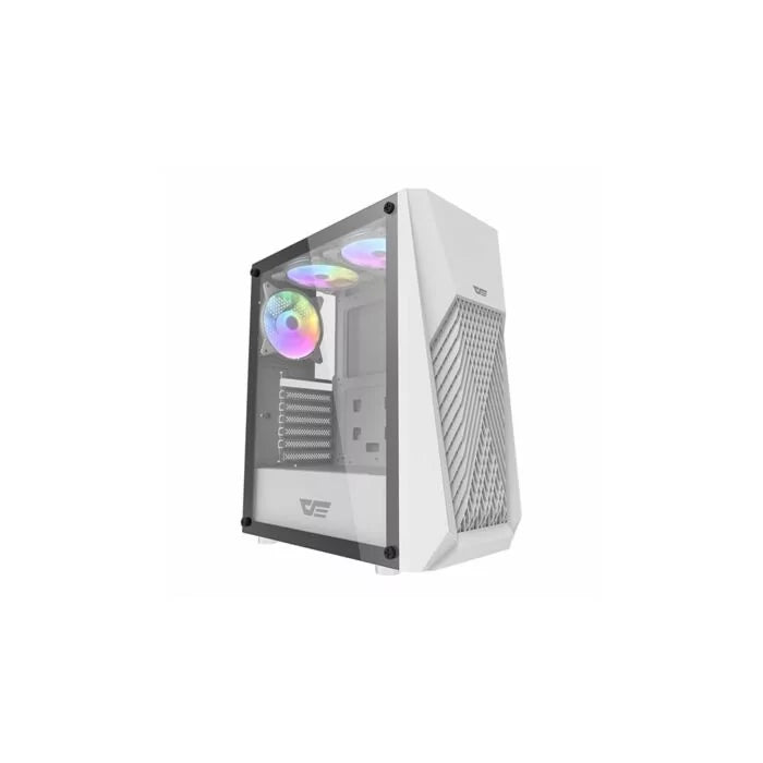 DarkFlash DK150 ATX Gaming Pc Case with 3 RGB Fan - White