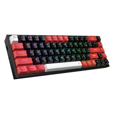 Redragon K631 PRO 65% 3-Mode Wireless RGB Gaming Keyboard, 68 Keys Hot-Swappable Compact Mechanical Keyboard w/Hot-Swap Free-Mod PCB Socket & Dedicated Arrow Keys, Quiet Red Linear Switch