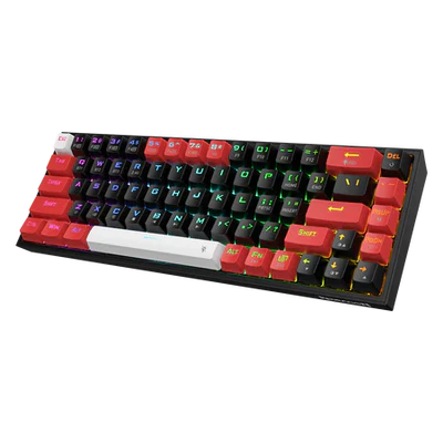 Redragon K631 PRO 65% 3-Mode Wireless RGB Gaming Keyboard, 68 Keys Hot-Swappable Compact Mechanical Keyboard w/Hot-Swap Free-Mod PCB Socket & Dedicated Arrow Keys, Quiet Red Linear Switch