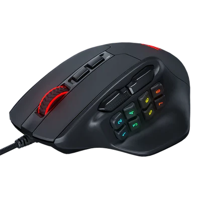 Redragon M811 Aatrox MMO Gaming Mouse, 15 Programmable Buttons Wired RGB Gamer Mouse w/ Ergonomic Natural Grip Build, 10 Side Macro Keys, Software Supports DIY Keybinds & Backlit