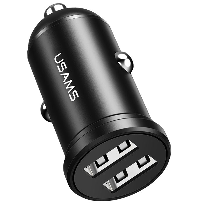 USAMS US-CC114 C20 2.4A Dual USB Mini Car Charger (CC114TC01 Black)