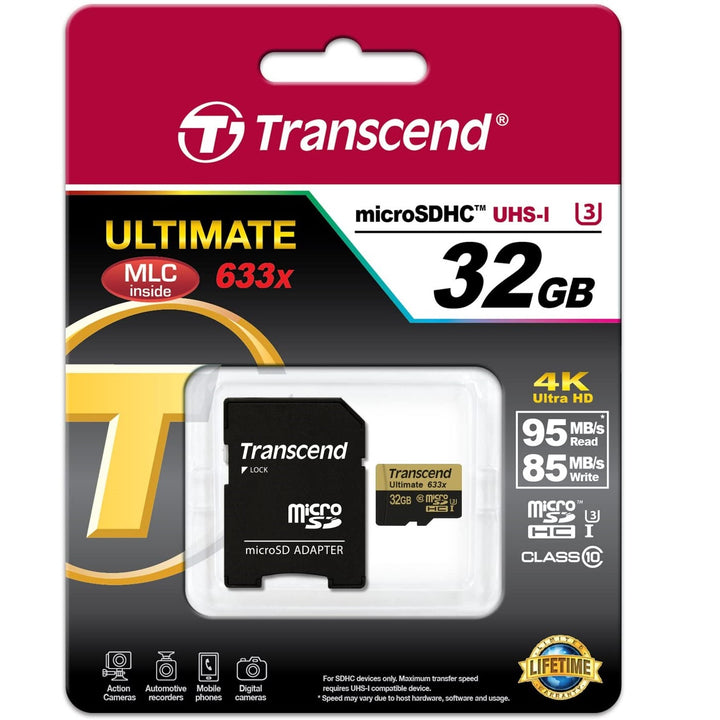 Transcend 32 GB Micro SDHC Memory Card 95 Mb/s (TS32GUSDU3)