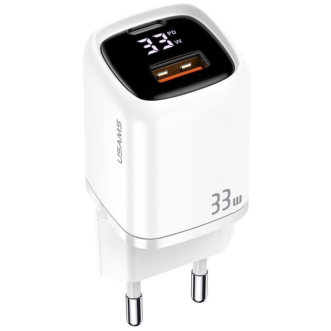 USAMS US-CC152 T46 33W Digital Display Fast Charger (CC152TC02 White)