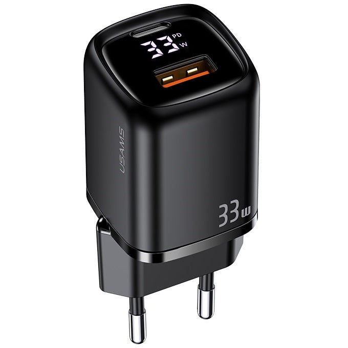 USAMS US-CC152 T46 33W Digital Display Fast Charger (CC152TC01 Black)